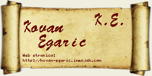 Kovan Egarić vizit kartica